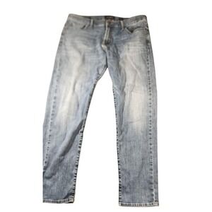 Lucky‎ Brand 221 Straight Jeans Mens 38x32 Blue Light Wash Denim Distressed